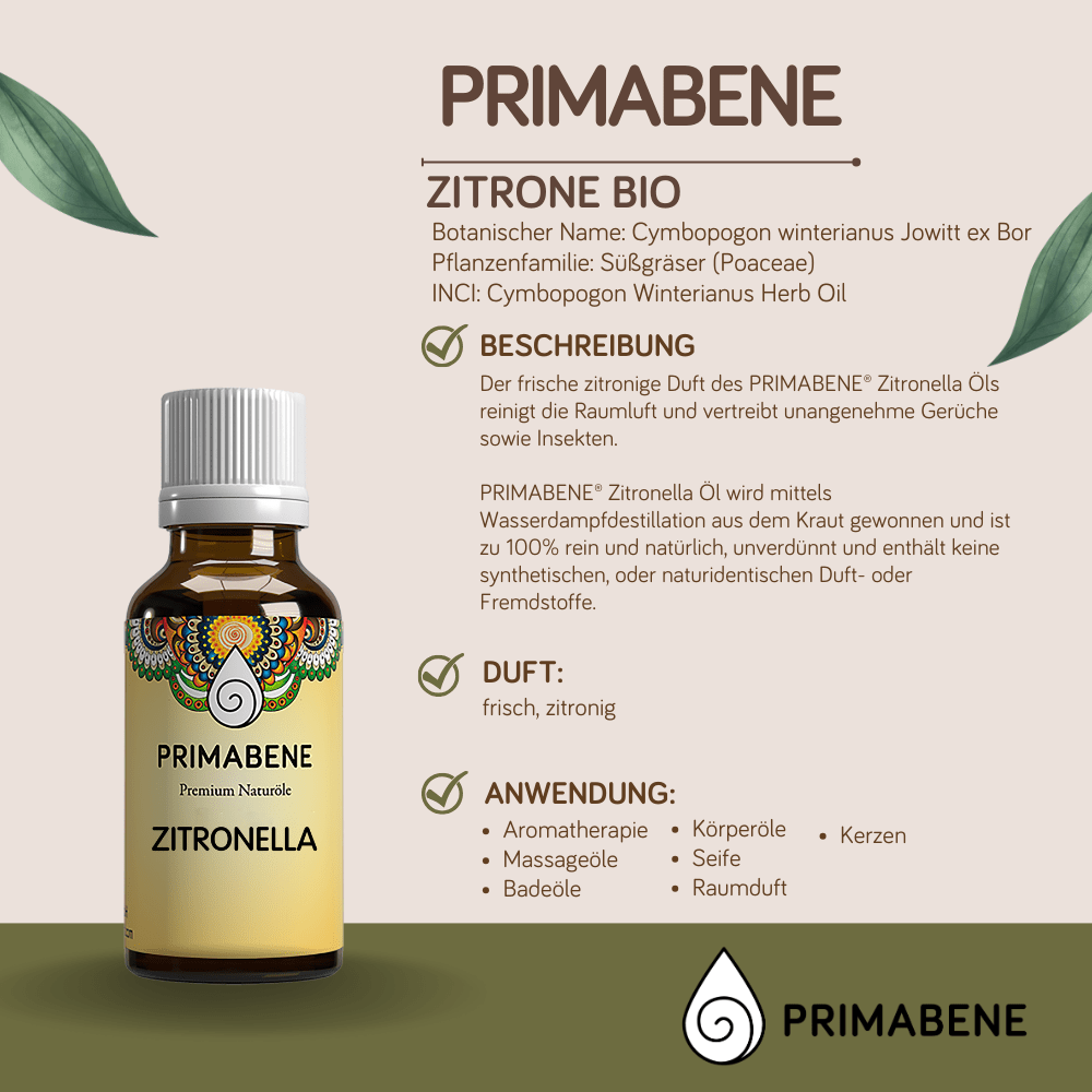 Bild von Zitronella - Citronella , 100% rein ätherisches Öl